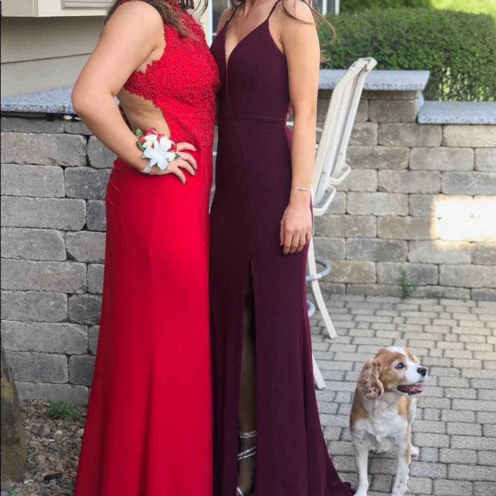 Maroon prom dress